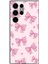 Samsung Galaxy S23 Ultra Uyumlu Pembe Fiyonklar Baskılı Silikon Kılıf 1