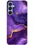 Samsung Galaxy A25 Uyumlu Ametist Taşı Mor Mermer Baskılı Silikon Kılıf 1