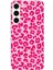 Samsung Galaxy S24 Plus Uyumlu Pembe Leopar Tasarımlı Baskılı Silikon Kılıf 1