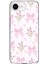 iPhone 16E Uyumlu Pembe Çiçek ve Fiyonklar Baskılı Silikon Kılıf 1
