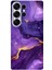 Samsung Galaxy S25 Ultra Uyumlu Ametist Taşı Mor Mermer Baskılı Silikon Kılıf 1