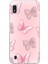 Samsung Galaxy J8 - A6 Plus Uyumlu Pembe Kelebekler Baskılı Silikon Kılıf 1