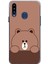 Samsung Galaxy A20S Uyumlu Kahverengi Ayı Tasarımlı Baskılı Silikon Kılıf 1
