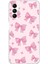 Samsung Galaxy A04S Uyumlu Pembe Fiyonklar Baskılı Silikon Kılıf 1