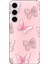 Galaxy S24 Fe Uyumlu Pembe Kelebekler Baskılı Silikon Kılıf 1