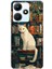 Infinix Hot 30I Uyumlu Kitaplık Beyaz Kedi Tasarımlı Baskılı Silikon Kılıf 1