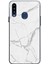 Samsung Galaxy A20S Uyumlu Gri Mermer Baskılı Silikon Kılıf 1