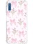 Samsung Galaxy A7 2018 Uyumlu Pembe Çiçek ve Fiyonklar Baskılı Silikon Kılıf 1