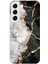 Samsung Galaxy S22 Uyumlu Siyah Beyaz Mermer Baskılı Silikon Kılıf 1