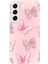 Samsung Galaxy S22 Uyumlu Pembe Kelebekler Baskılı Silikon Kılıf 1