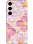 Galaxy S24 Fe Uyumlu Pembe Beyaz Çiçekler Sulu Boya Baskılı Silikon Kılıf 1