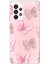 Samsung Galaxy A23 Uyumlu Pembe Kelebekler Baskılı Silikon Kılıf 1