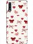 Samsung Galaxy A70 Uyumlu Bordo Kalp ve Fiyonklar Baskılı Silikon Kılıf 1