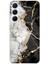 Samsung Galaxy A35 Uyumlu Siyah Beyaz Mermer Baskılı Silikon Kılıf 1