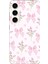 Samsung Galaxy S23 Uyumlu Pembe Çiçek ve Fiyonklar Baskılı Silikon Kılıf 1