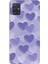 Samsung Galaxy A51 Uyumlu Mor Kalpler Tasarımlı Baskılı Silikon Kılıf 1