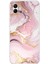 Samsung Galaxy A06 Uyumlu Pembe Mermer Baskılı Silikon Kılıf 1