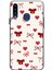 Samsung Galaxy A20S Uyumlu Bordo Kalp ve Fiyonklar Baskılı Silikon Kılıf 1