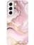 Samsung Galaxy S22 Uyumlu Pembe Mermer Baskılı Silikon Kılıf 1