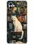 Samsung Galaxy A06 Uyumlu Kitaplık Beyaz Kedi Tasarımlı Baskılı Silikon Kılıf 1