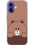 iPhone 16 Uyumlu Kahverengi Ayı Tasarımlı Baskılı Silikon Kılıf 1