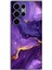 Samsung Galaxy S23 Ultra Uyumlu Ametist Taşı Mor Mermer Baskılı Silikon Kılıf 1