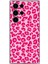 Samsung Galaxy S24 Ultra Uyumlu Pembe Leopar Tasarımlı Baskılı Silikon Kılıf 1