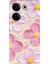 Tecno Camon 20 - 20 Pro 4g Uyumlu Pembe Beyaz Çiçekler Sulu Boya Baskılı Silikon Kılıf 1
