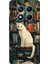 Redmi Note 14 Pro 4g Uyumlu Kitaplık Beyaz Kedi Tasarımlı Baskılı Silikon Kılıf 1