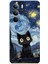 Realme C75 Uyumlu Gece Yarısı Kedi Tasarımlı Baskılı Silikon Kılıf 1
