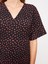 Yeni Sezon V Yaka Desenli Kısa Kollu Elbise 4