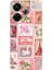 Redmi 13 Uyumlu Pembe Posta Pulları Baskılı Silikon Kılıf 1