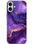 iPhone 16 Plus Uyumlu Ametist Taşı Mor Mermer Baskılı Silikon Kılıf 1