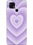 Redmi 10C - Poco C40 Uyumlu Mor Kalp Dalgalar Tasarımlı Baskılı Silikon Kılıf 1