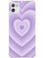 Samsung Galaxy A03 Uyumlu Mor Kalp Dalgalar Tasarımlı Baskılı Silikon Kılıf 1
