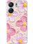 Redmi 13C - Poco C65 Uyumlu Pembe Beyaz Çiçekler Sulu Boya Baskılı Silikon Kılıf 1
