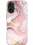 iPhone 17 Uyumlu Pembe Mermer Baskılı Silikon Kılıf 1
