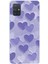 Samsung Galaxy A71 Uyumlu Mor Kalpler Tasarımlı Baskılı Silikon Kılıf 1