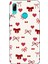 Huawei P Smart 2019 Uyumlu Bordo Kalp ve Fiyonklar Baskılı Silikon Kılıf 1