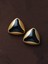 Siyah Taş Detaylı Üçgen Formlu Altın Renk Küpe 3