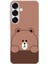 Samsung Galaxy S25 Uyumlu Kahverengi Ayı Tasarımlı Baskılı Silikon Kılıf 1