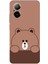 Realme 12 Lite - C67 Uyumlu Kahverengi Ayı Tasarımlı Baskılı Silikon Kılıf 1