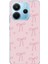 Redmi Note 14 4g Uyumlu Pembe Kalpli Fiyonklar Baskılı Silikon Kılıf 1