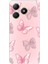 Realme C61 Uyumlu Pembe Kelebekler Baskılı Silikon Kılıf 1