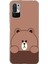Redmi Note 10 5g Uyumlu Kahverengi Ayı Tasarımlı Baskılı Silikon Kılıf 1