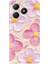 Realme C61 Uyumlu Pembe Beyaz Çiçekler Sulu Boya Baskılı Silikon Kılıf 1