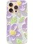 iPhone 16 Pro Uyumlu Mor Papatyalar Sulu Boya Baskılı Silikon Kılıf 1