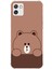 Samsung Galaxy A03 Uyumlu Kahverengi Ayı Tasarımlı Baskılı Silikon Kılıf 1
