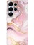 Samsung Galaxy S25 Ultra Uyumlu Pembe Mermer Baskılı Silikon Kılıf 1