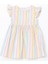 Yeni Sezon Önden Düğmeli Çizgili Kız Çocuk Poplin Elbise 3